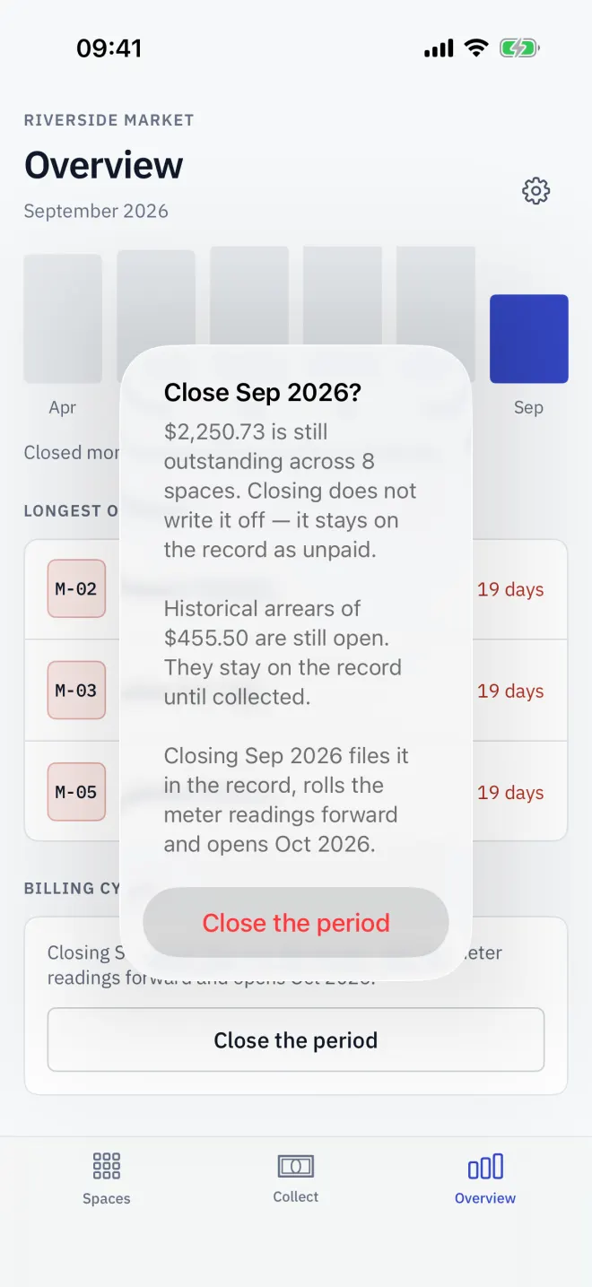 The close confirmation, with what is still outstanding and what closing does.